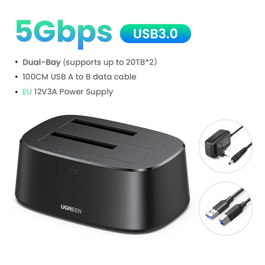 HDD Docking Station SATA to USB 3.0 Adapter for 2.5 3.5 SSD Disk Case HDD Box Dock Hard Drive Enclosure Docking Station