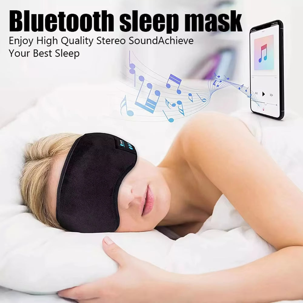 Bluetooth Sports Earphones and Sleep Headband - Wireless Music Headset with Eye Mask Design