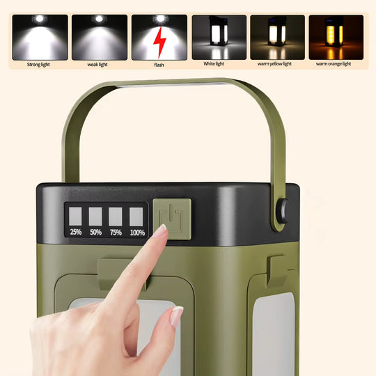 Solar Camping Lantern Foldable Camping Light Waterproof Rechargeable Lantern Portable Flashlight LED Tent Light Emergencise Gear