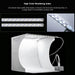 20cm Mini LED Panel Lighting Kit with 1100LM Output and 6 Color Backdrops for Photography Studio Tent