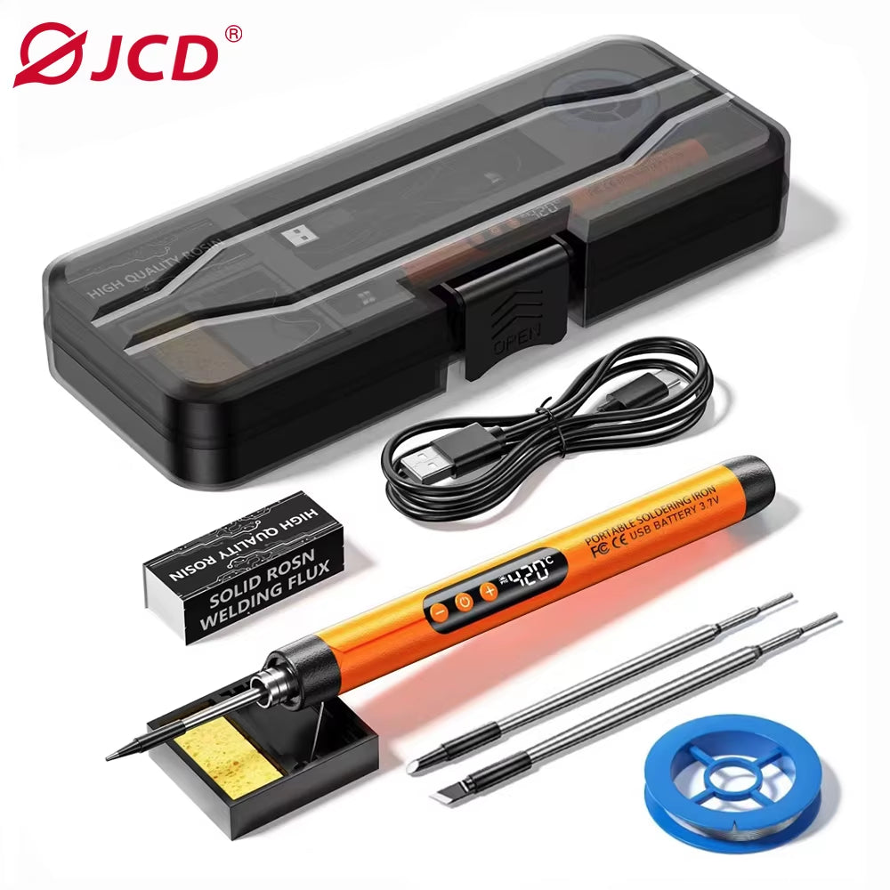 USB Soldering Iron Type-C Interface Mini Soldering Iron Set Digital Display Electric Soldering Iron Adjustable Temperature 5V 8W
