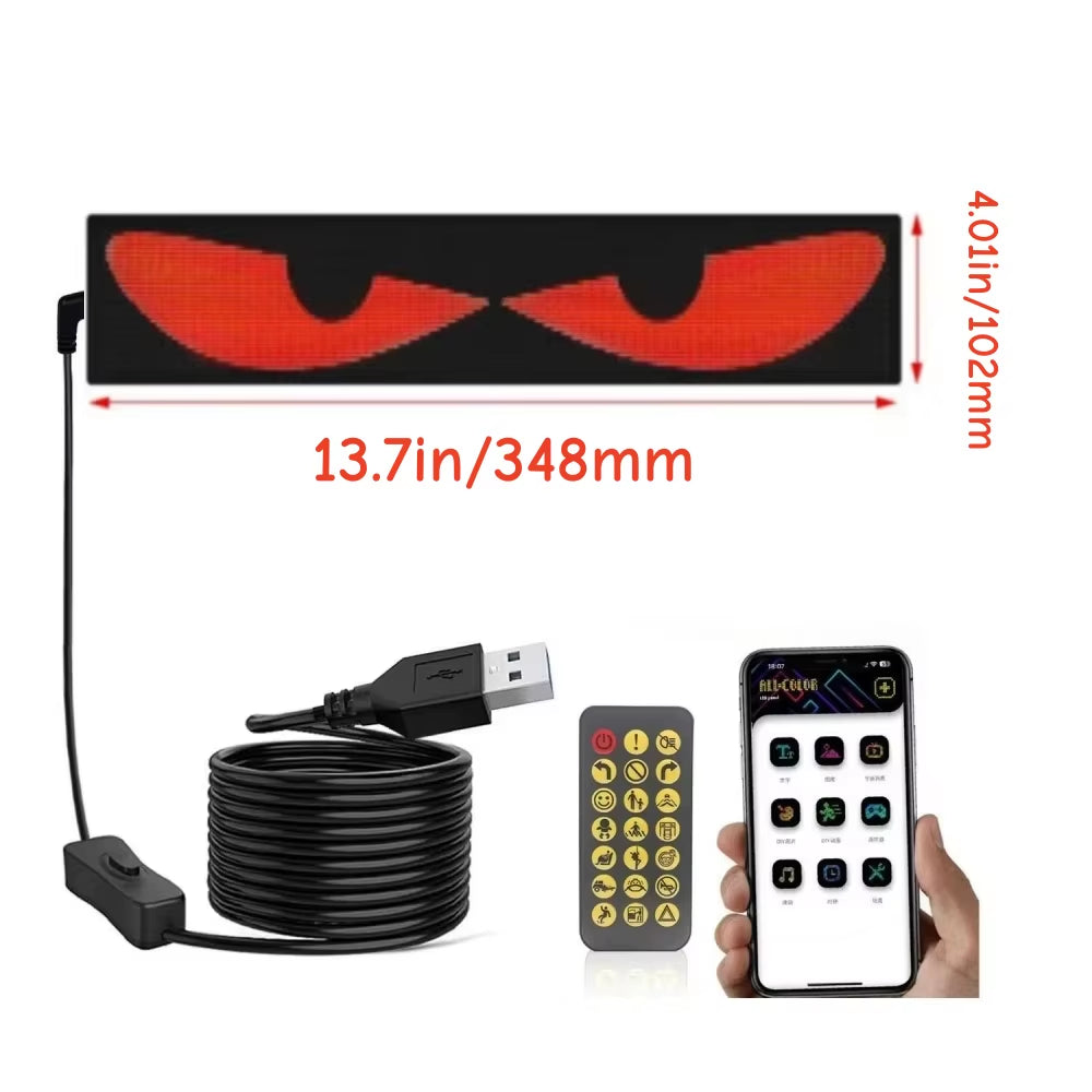 35.3In Smart Control LED Display Car Windshield Eyes LED Matrix Pixel Panel Display Evil Eyes LED Screen for the Car Windshield