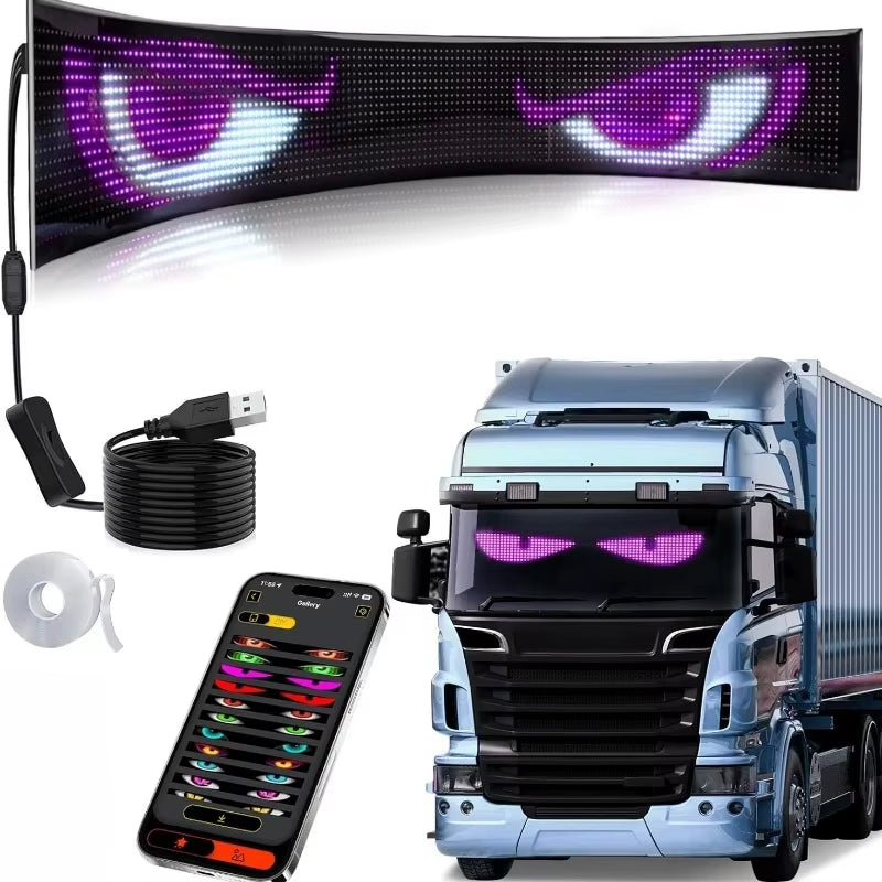 35.3In Smart Control LED Display Car Windshield Eyes LED Matrix Pixel Panel Display Evil Eyes LED Screen for the Car Windshield