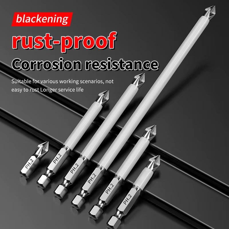 6 Pcs Non-Slip Magnetic Cross Head Household Electric Driver Screw Set - High Hardness Hand Drill Bits for Electric Screwdrivers