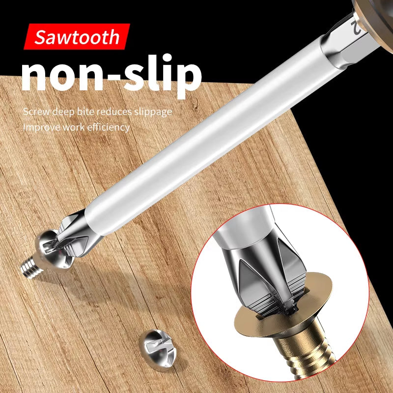 6 Pcs Non-Slip Magnetic Cross Head Household Electric Driver Screw Set - High Hardness Hand Drill Bits for Electric Screwdrivers