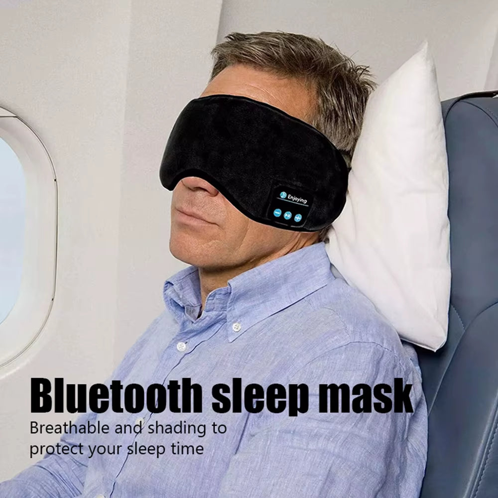Bluetooth Sports Earphones and Sleep Headband - Wireless Music Headset with Eye Mask Design