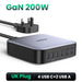 200W Gan Charger Desktop Laptop Fast Charger 6 in 1 Adapter for Iphone 17 16 Pro Xiaomi Samsung Tablets Macbook Charger