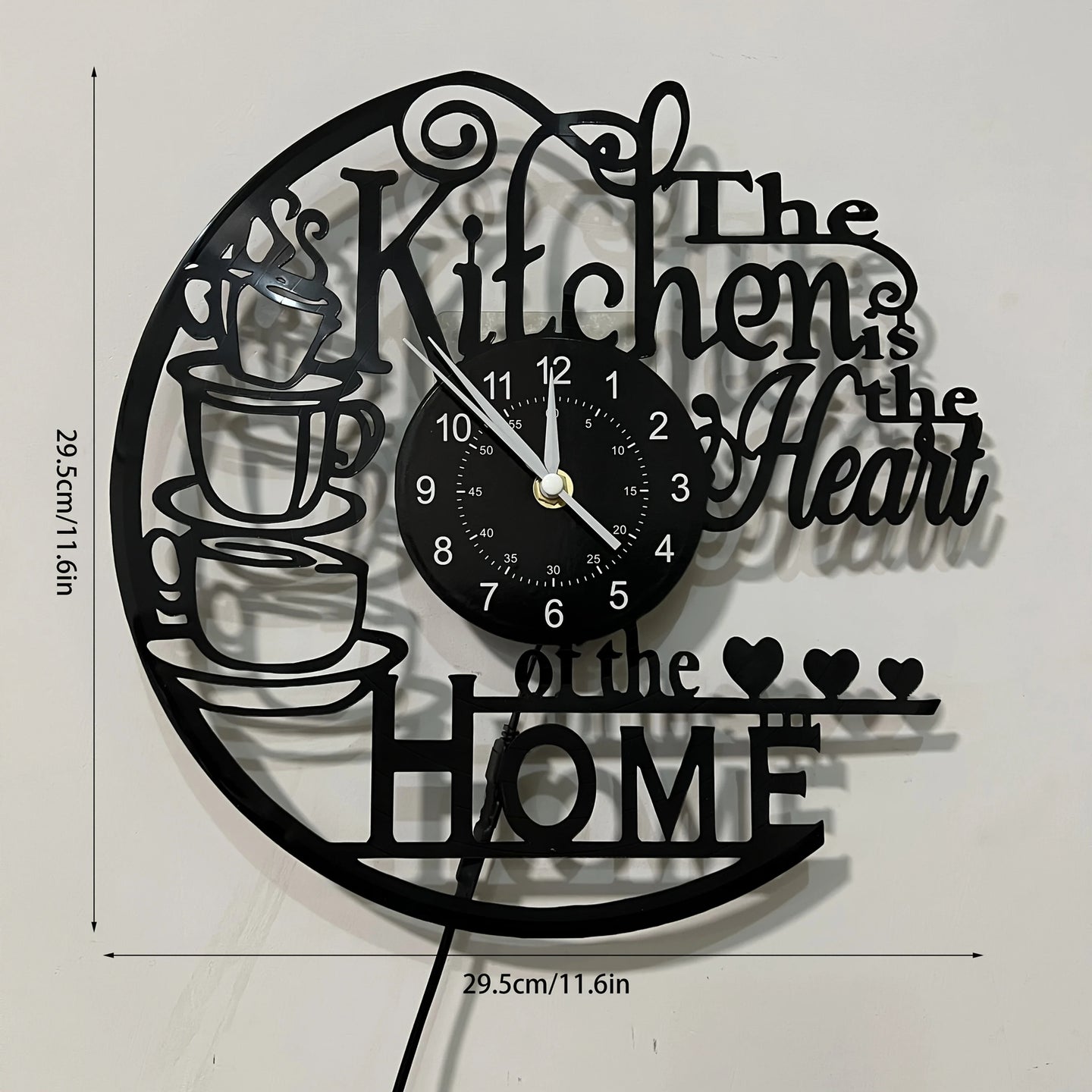 Creative Black Vinyl Record Wall Clock Silent Clock Suitable for Bar Coffee Shop Living Room Home Decoration Special Gift