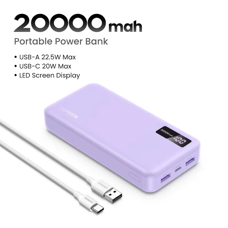 20000Mah PD 20W Power Bank Fast Charge Portable Powerbank for Iphone 17 16 15 Pro Max Xiaomi Phone External Battery 30W