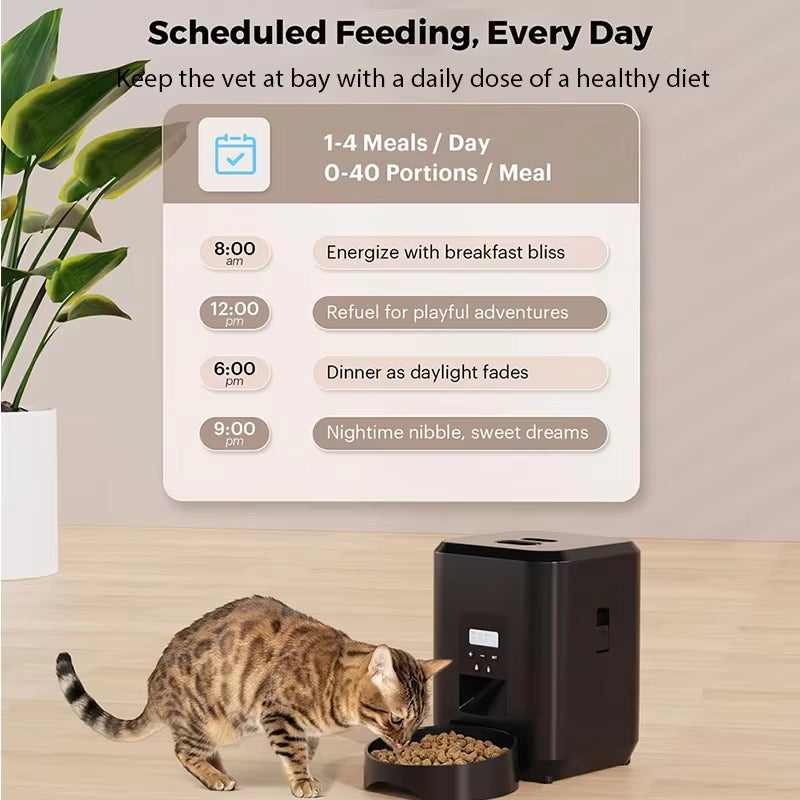 2L Smart Cat Feeder Automatic Dog Feeder Dog Dry Food Dispenser Timed Quantitative APP Control Automatic Cat Feeder Pet Dog Bowl