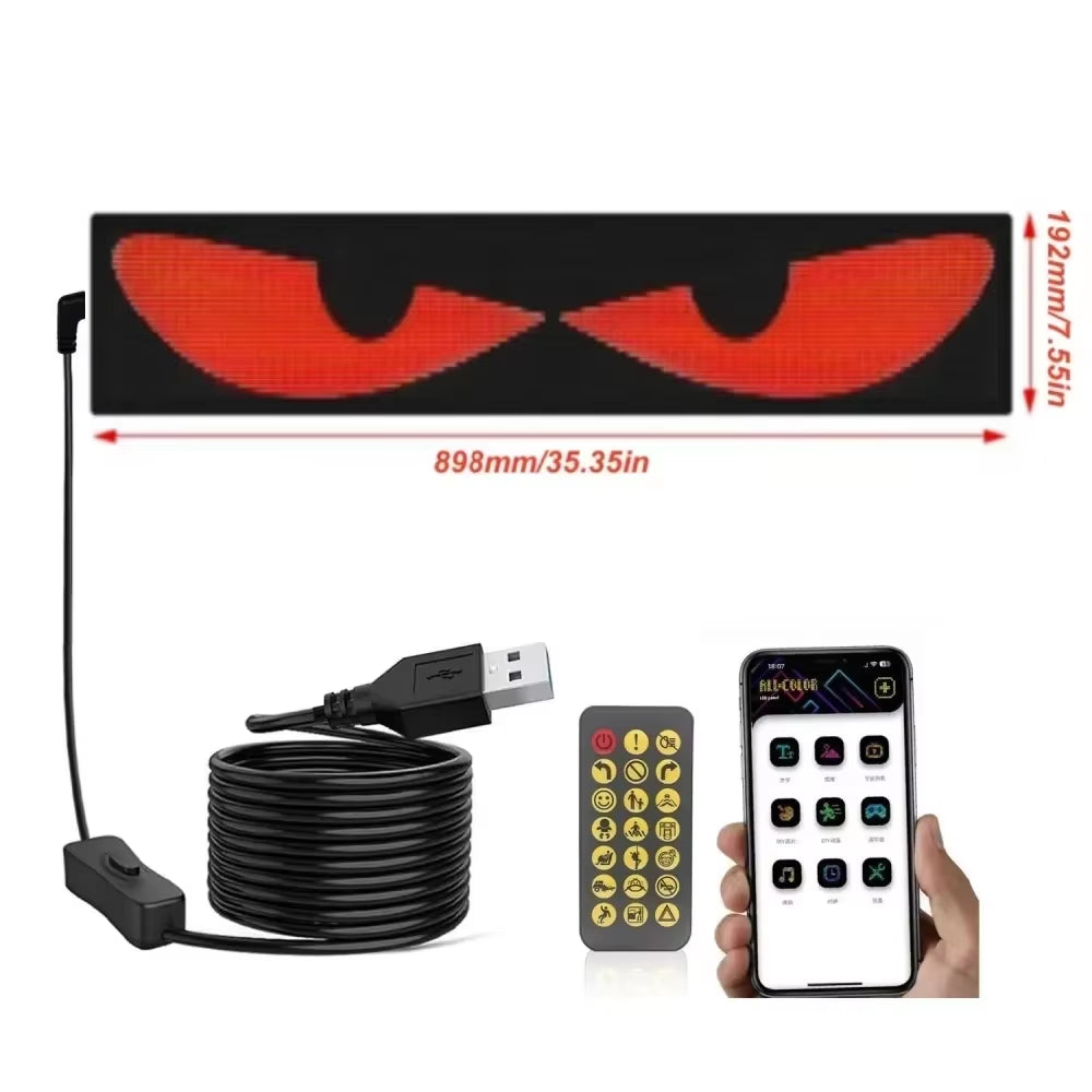 35.3In Smart Control LED Display Car Windshield Eyes LED Matrix Pixel Panel Display Evil Eyes LED Screen for the Car Windshield