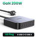 200W Gan Charger Desktop Laptop Fast Charger 6 in 1 Adapter for Iphone 17 16 Pro Xiaomi Samsung Tablets Macbook Charger