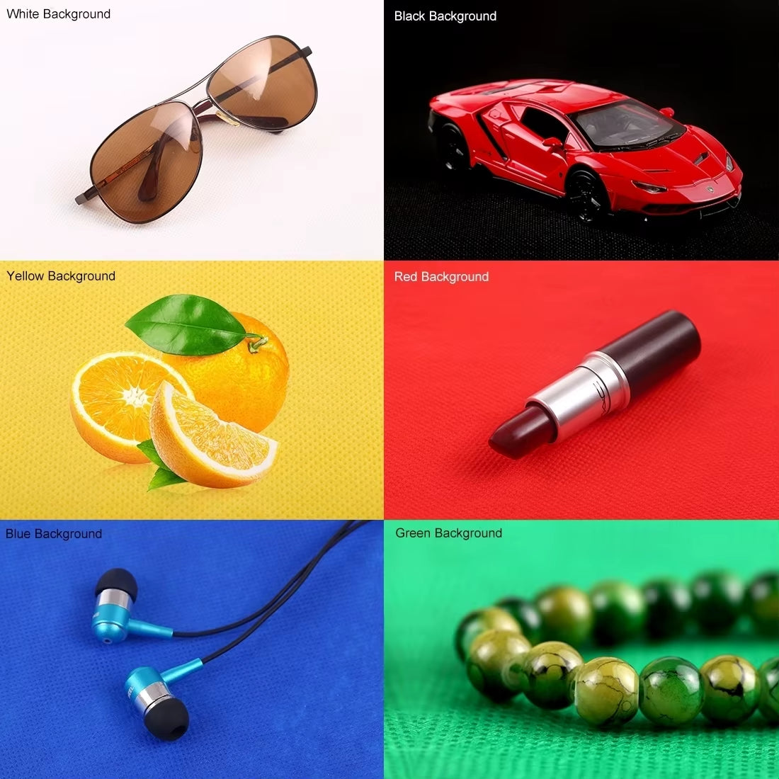 20cm Mini LED Panel Lighting Kit with 1100LM Output and 6 Color Backdrops for Photography Studio Tent