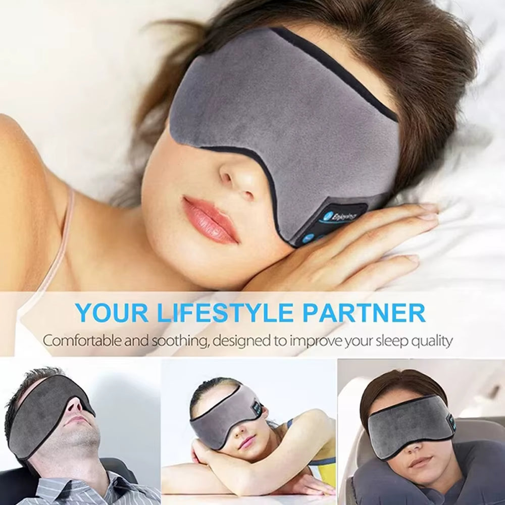Bluetooth Sports Earphones and Sleep Headband - Wireless Music Headset with Eye Mask Design