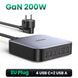 200W Gan Charger Desktop Laptop Fast Charger 6 in 1 Adapter for Iphone 17 16 Pro Xiaomi Samsung Tablets Macbook Charger
