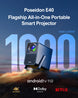 4K Android TV Projector with Netflix, 1000 Lumens Home Cinema, Dolby Audio Portable Smart Beamer