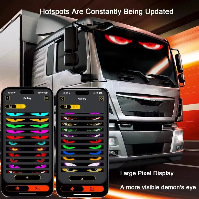 35.3In Smart Control LED Display Car Windshield Eyes LED Matrix Pixel Panel Display Evil Eyes LED Screen for the Car Windshield