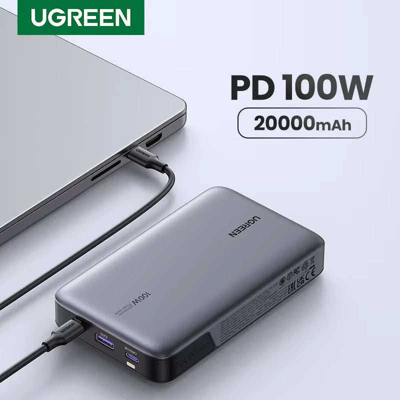 100W 20000Mah Power Bank Portable PD Fast Charging Powerbank for Iphone 15 Laptop Notebook Fast Charge External Battery