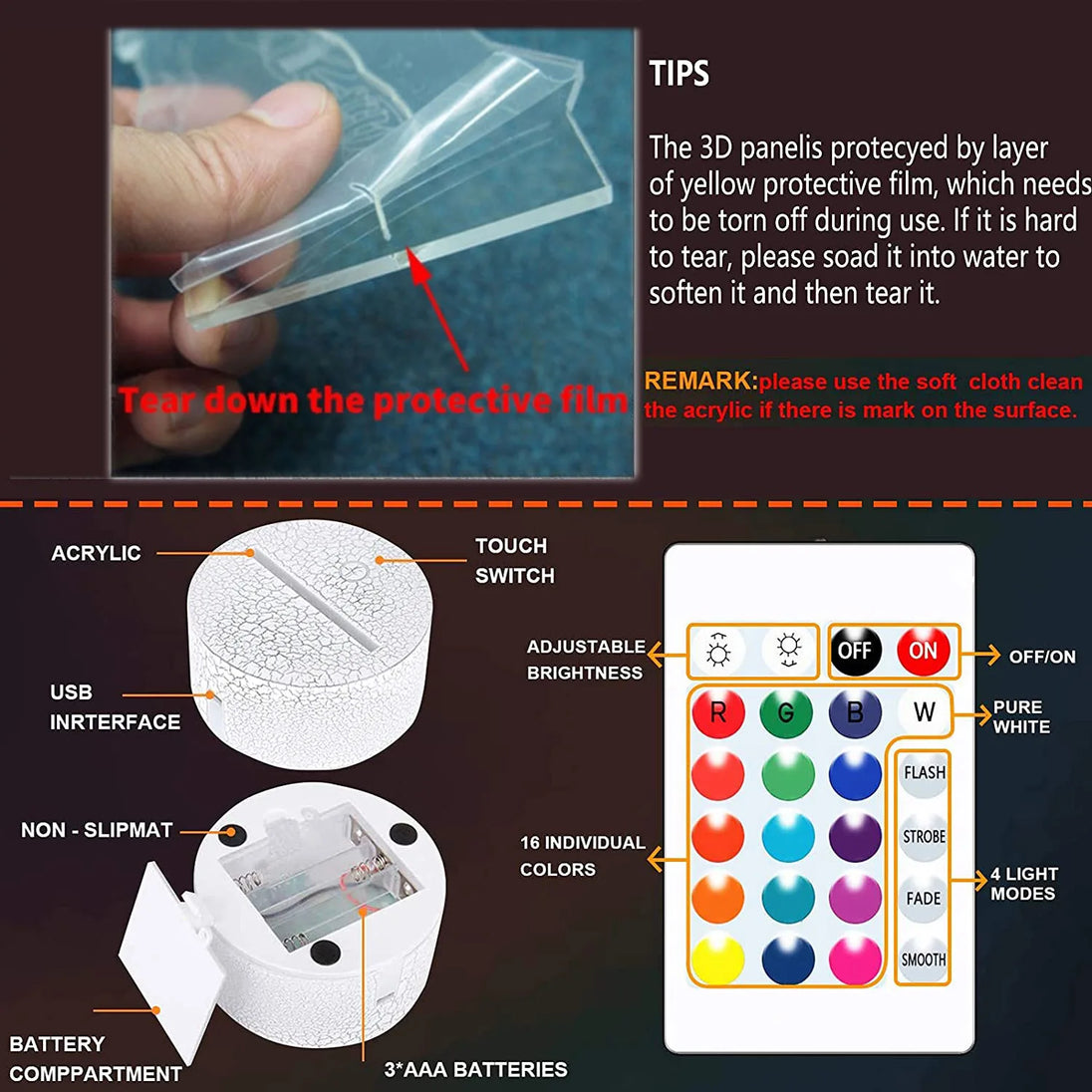 3D LED Gaming Setup RGB Lamp USB Powered Gaming Room Children'S Lamp Bedroom Night Lights LED Table Lamp Indoor Lighting Gifts