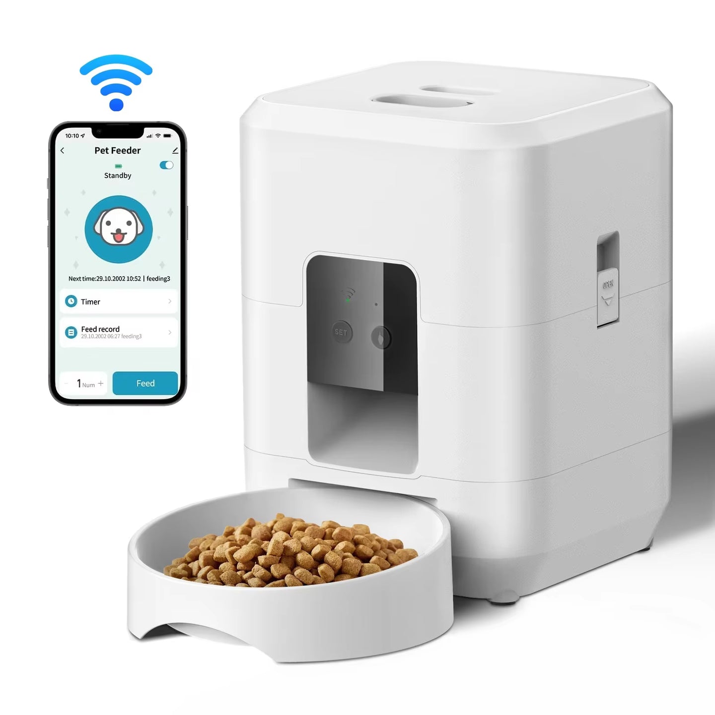 2L Smart Cat Feeder Automatic Dog Feeder Dog Dry Food Dispenser Timed Quantitative APP Control Automatic Cat Feeder Pet Dog Bowl
